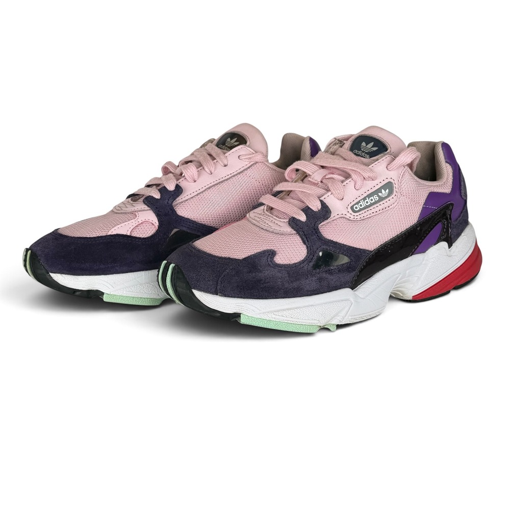 Adidas Falcon Womens Sneakers Orchid Navy Red BD7825 Retro Chunky Shoes 7.5